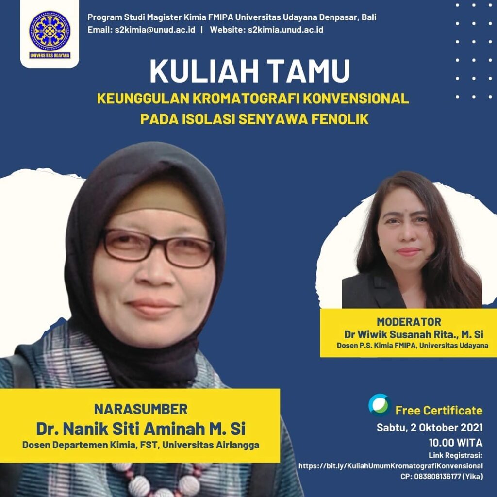 [Guest Lecture] Keunggulan Kromatografi Konvensional pada Isolasi Senyawa Fenolik