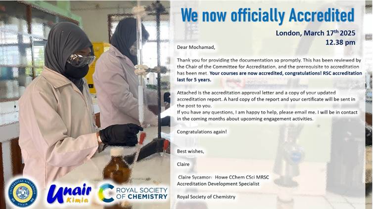 gambar Departemen Kimia Unair Raih Akreditasi Bergengsi dari Royal Society of Chemistry (RSC)